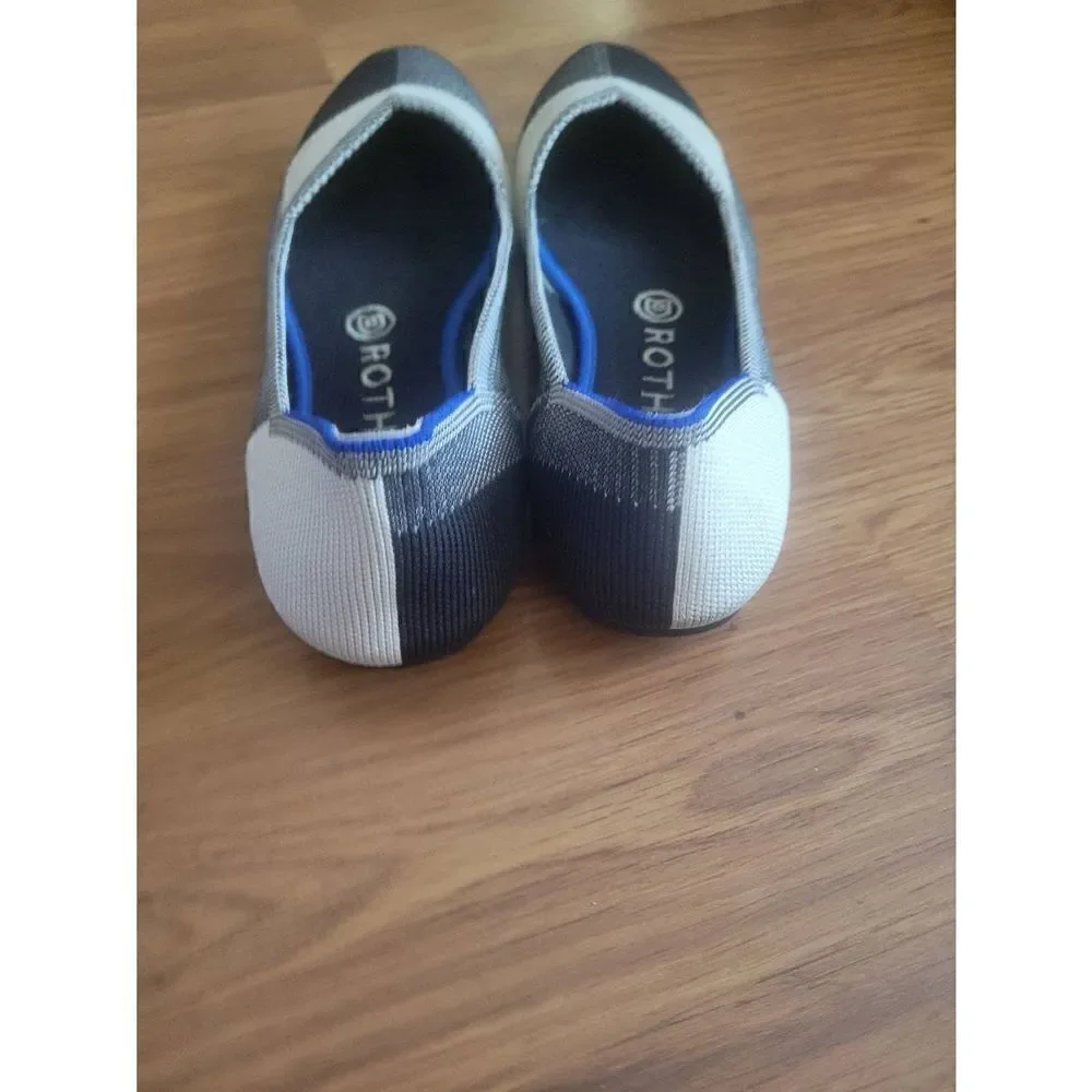 Rothy's Captoe Black and White Checkered Flat Retired‎